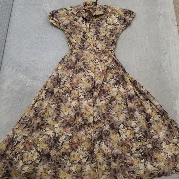 1930's-1940's Handmade Cotton Wrap Dress XS S - Picture 10 of 11